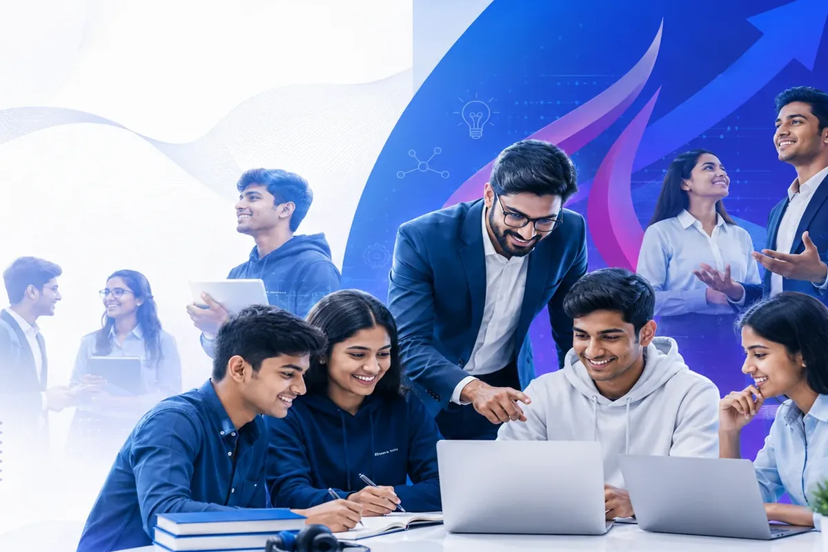 Career guidance conversation between a mentor and young learners